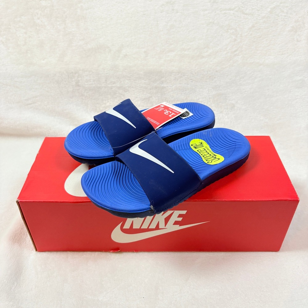 Nike Kawa Slide Kids Sz 13 C Blue Void Sandals 819352-404 New in Box - Picture 1 of 11